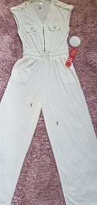 Beautiful ivory Emma & Michele jumpsuit NWT size M